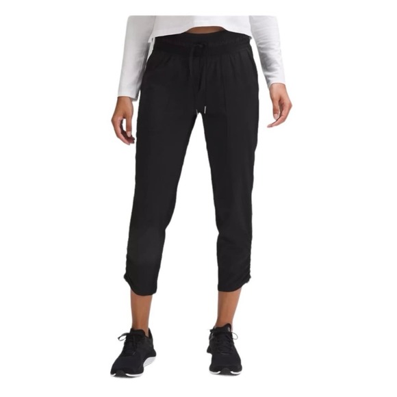 Lululemon Women's Dance Studio Cropped Pants Side Ruched Activewear Black Size 4 - Picture 1 of 15